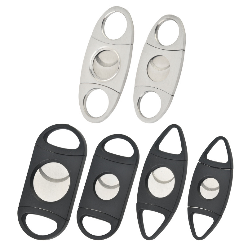 Simple Double-Edged Cigar Scissors European and American Cuban Cigar Cutter Metal Cigar Scissors Hole Opener