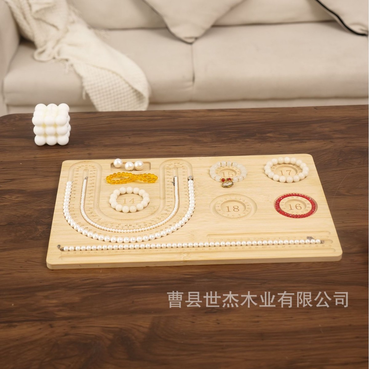 Деревянный поднос для бусин, прямоугольный, для дизайна украшений