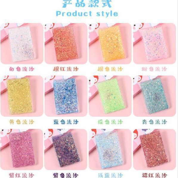 Acrylic Quicksand Guka Mahjong Guka Board Card Brick Set Transparent Ice Cube Children's Guka Pattern Printing with Stickers Included