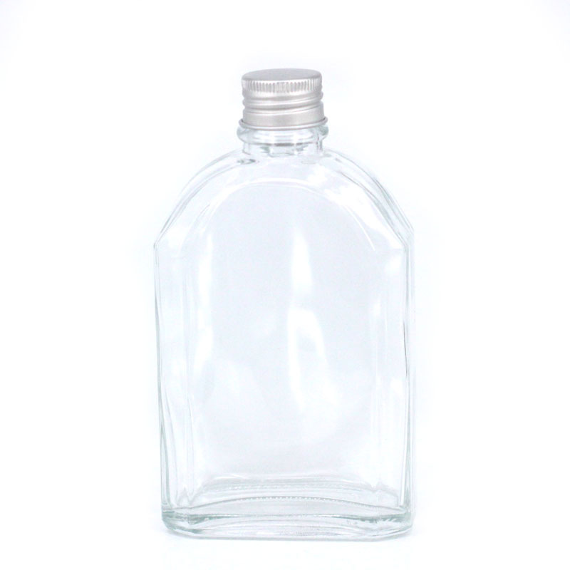 Factory sales new juice beverage bottle flat wine bottle coffee cold drink milk tea bottle light cut-off oblique shoulder flat glass empty bottle