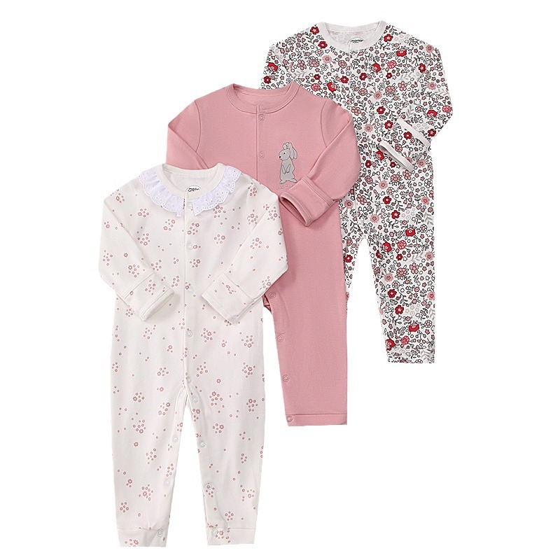 Foreign trade children's clothing new spring and autumn baby jumpsuit long sleeve khayi flat foot climbing baby three-piece outfit cross-border hair generation