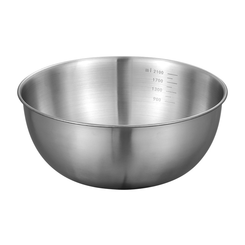 Salad Basin Golden Round with Scale Cooking Basin Baking Supplies Cream Beating Basin Thickened Stainless Steel Egg Basin