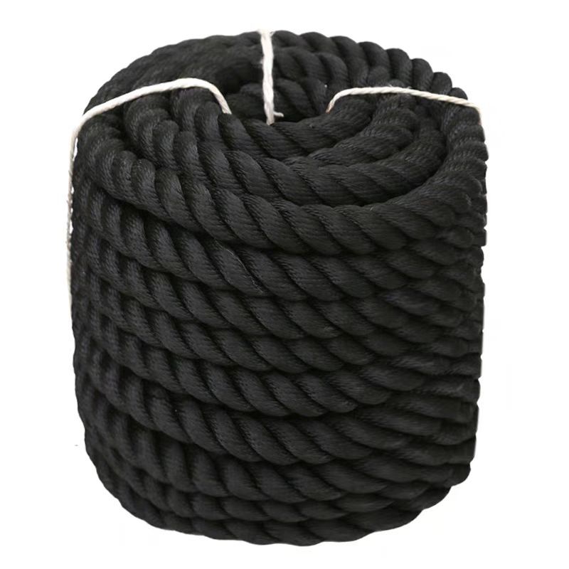 Black High Strength Nylon Rope Yacht Rope Three Strands Marine Thick Rope Lifting Rope Anchor Rope Brake Bundle Rope