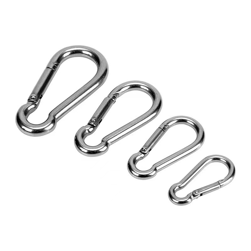 Galvanized Iron Hook with Loop and Nut, Outdoor Spring Buckle, Multi-Functional Hanging Buckle, Carabiner, Connecting Ring, Safety Buckle
