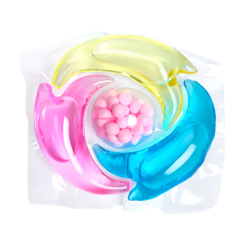 Four-cavity laundry gel beads deep cleaning compressed laundry detergent soft fragrance retention beads three-cavity protective clothing laundry beads wholesale