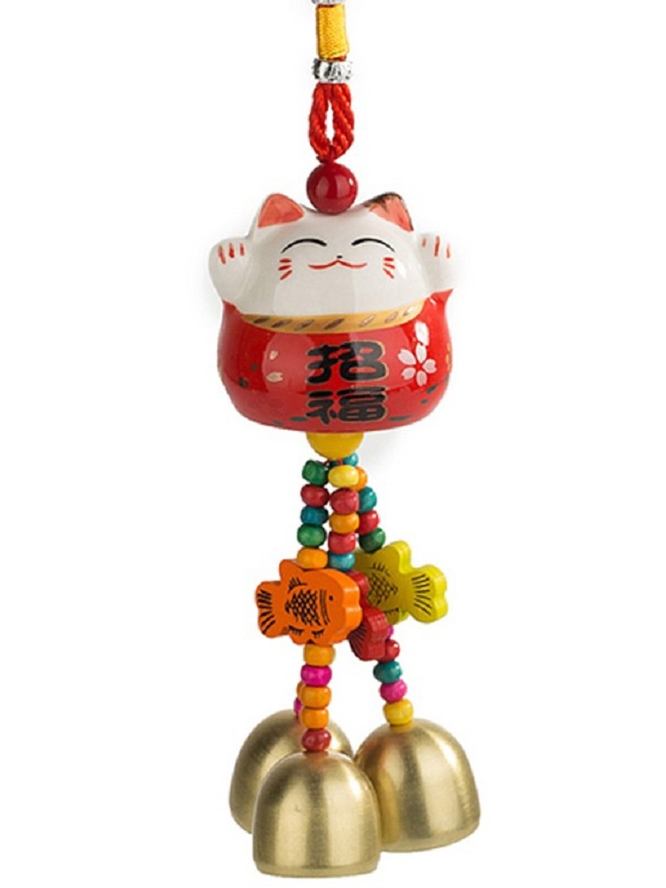 Luckcat Ceramic Small Wind Bell Hanging Ornaments Door Bell Entry Door Bell Pendant Hanging Door Store Opening Reminder Bell
