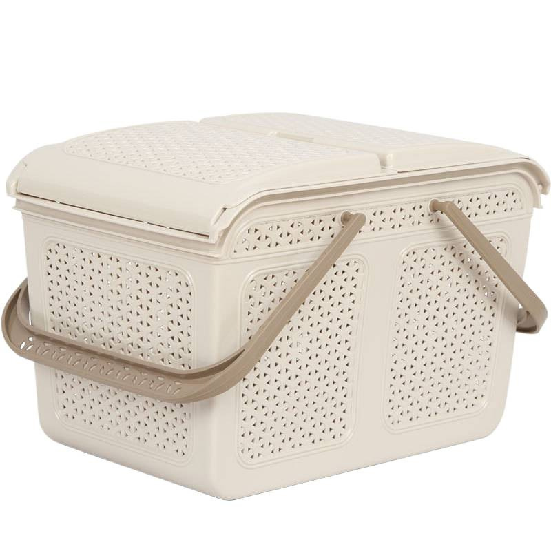 New Home Kitchen Storage Basket Camping Style Satchel Plastic Storage Basket Carrying Vegetables, Fruits and Drinks Outdoor Basket