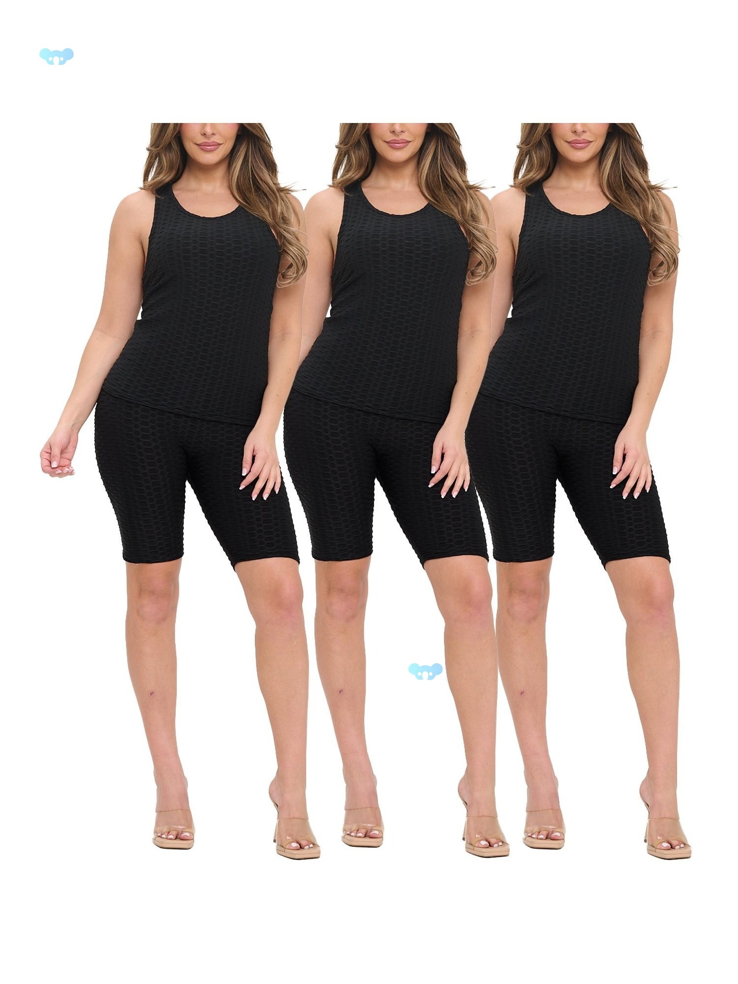 Набор из 3-х спортивных топов и шорт для женщин