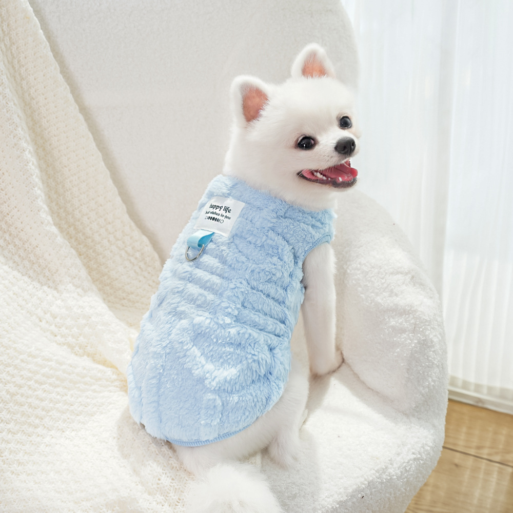 Dog clothes winter teddy bear bome small dog pet autumn and winter fleece-lined traction supplies dog cat cat