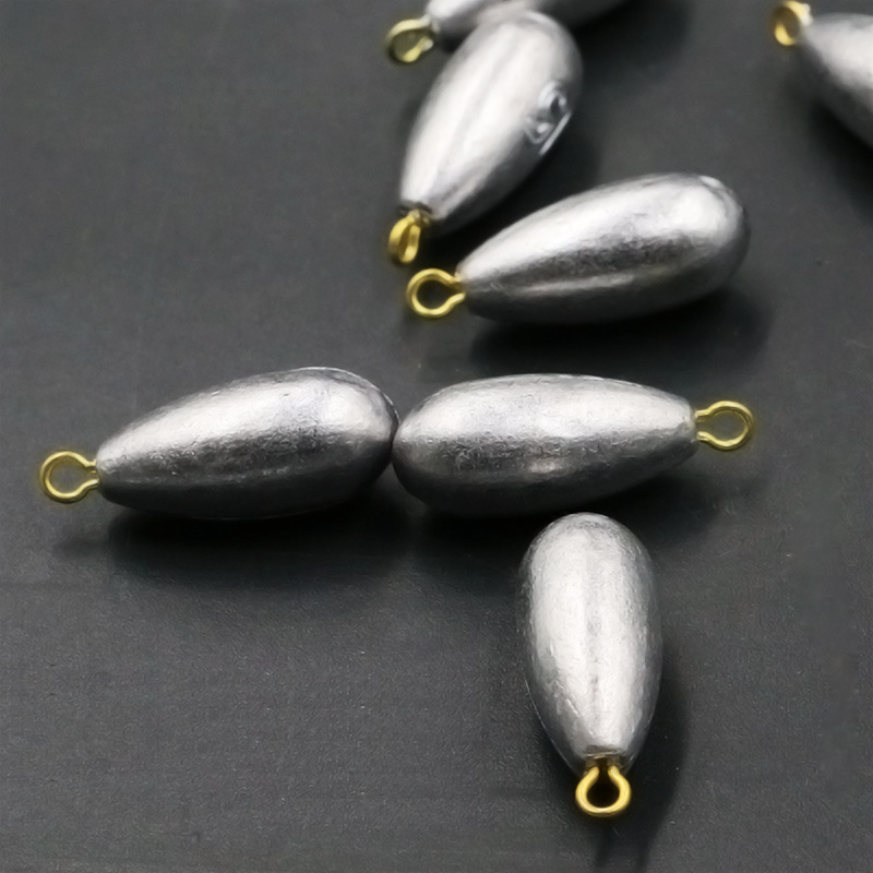 Qianlu Lai Lead Pendant Long-Range Copper Ring Water Drop-Shaped Pendant with Ring Fishing Lure Rod Sea Rod Willow Leaf Ring Round Belt Ring Fishing Pendant