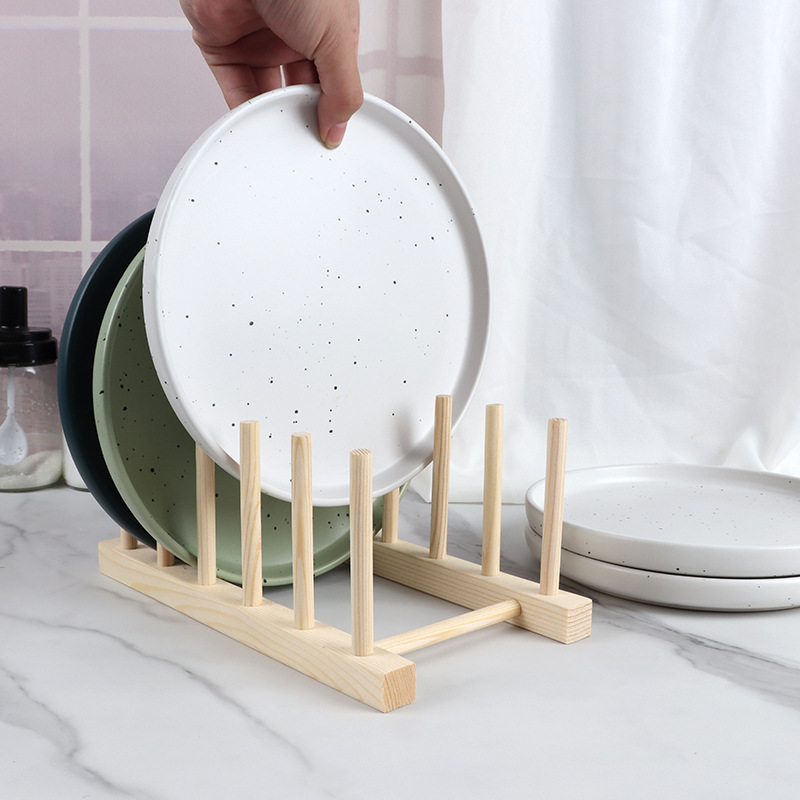 Factory in stock direct kitchen dish rack plate kitchen rack drain rack wooden dish rack