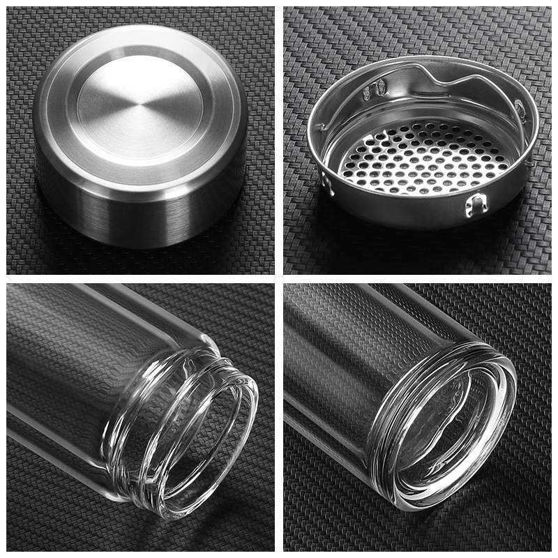 Wholesale transparent double-layer glass printing logo advertising gift Cup Tea Cup borosilicate water Cup