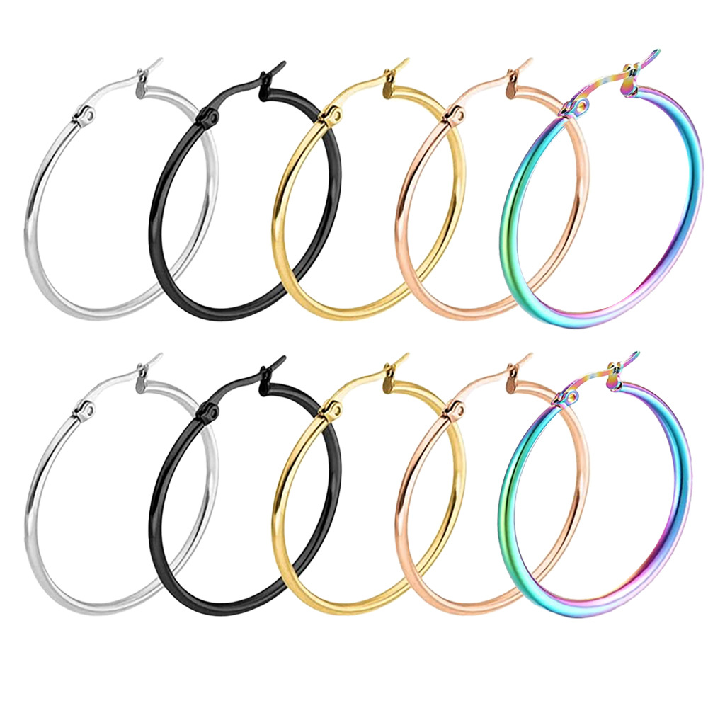 Классические серьги-кольца из нержавеющей стали, экстравагантные высококачественные серьги из титана, европейские и американские украшения