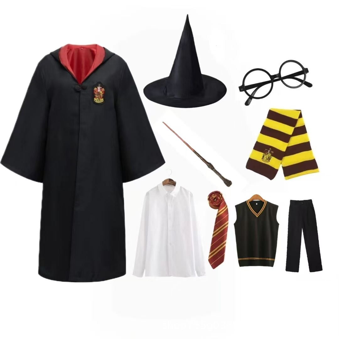 Harry Potter Academy wind resin staff hooded magic robe Halloween costumes factory direct support wholesale