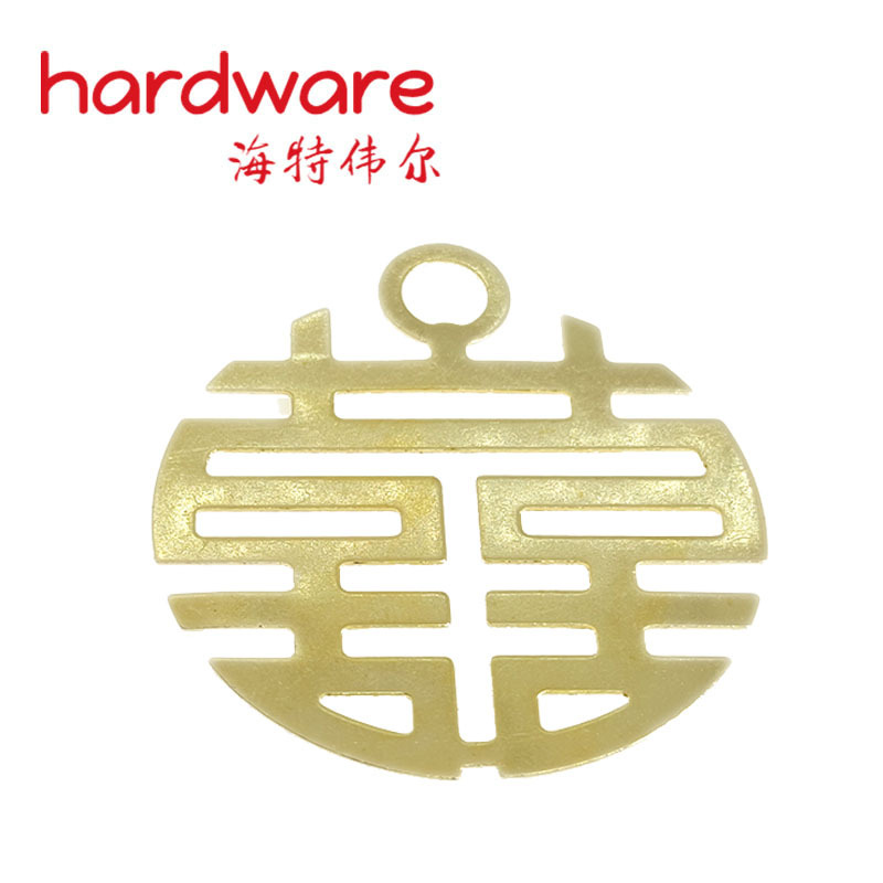 Wedding Supplies Metal Double Happiness Pendant Gift Box Wedding Favors Golden Double Happiness Character Bridesmaid Groomsmen Corsage