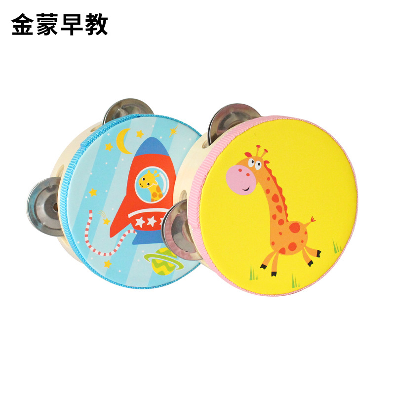 Orff percussion instrument Xinjiang dance kindergarten teaching aids hand clap 4 inch tambourine children's toys 10cm drum