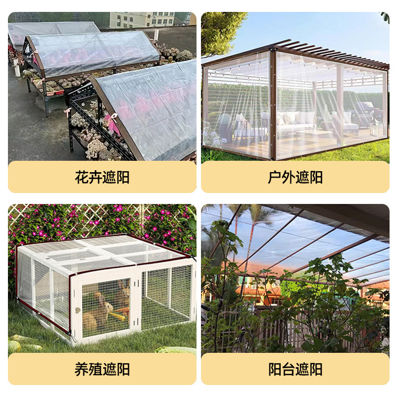 Multifunctional Rainproof Cloth, Transparent Thickeneded Outdoor Sunshade and Waterproof Plastic Cloth, Rainproof and Cold-Proof Insulation Tarpaulin
