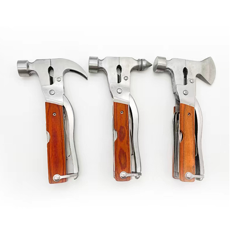 Colored Wood Multifunctional Ax Hammer, Outdoor Camping Style Multifunctional Hammer, Portable Multi-Purpose Hammer, Car Tool