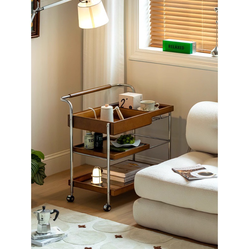 Мобильный столик у дивана из массива дерева, тележка, угловой стол из ясеня, винтажный шкаф, маленький кофейный столик