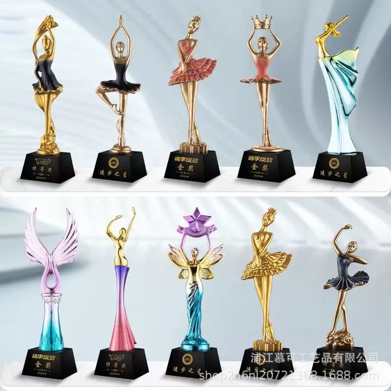 Crystal Resin Trophy Medal Five-Pointed Star Thumb Outstanding Employee Annual Meeting Dance School Sports Competition Awards