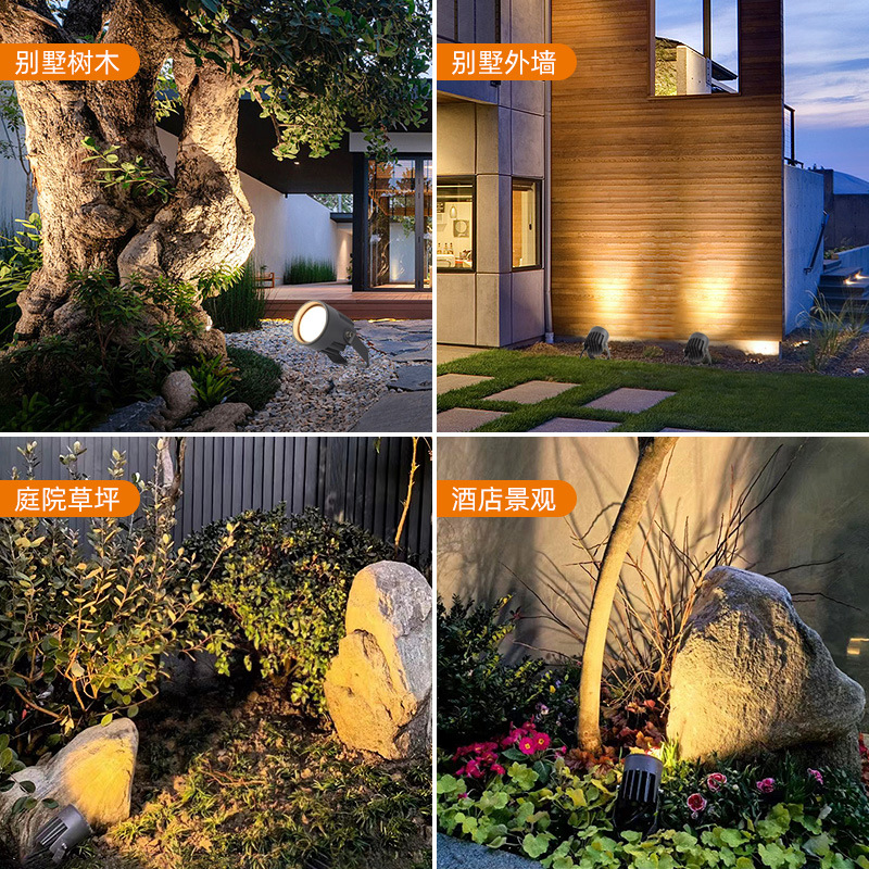 Shanwo Outdoor Spotlights Landscape Courtyard Shoot Tree Lights Waterproof Plug Lights Garden Flood Lights Villa Garden Shone Tree Lights