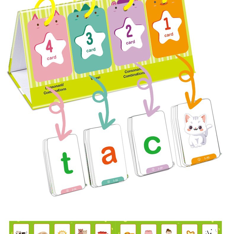 Desktop Education Card Graphic Letter Card Children's Early Education Flash Card Learning Color Number Shape Animal English