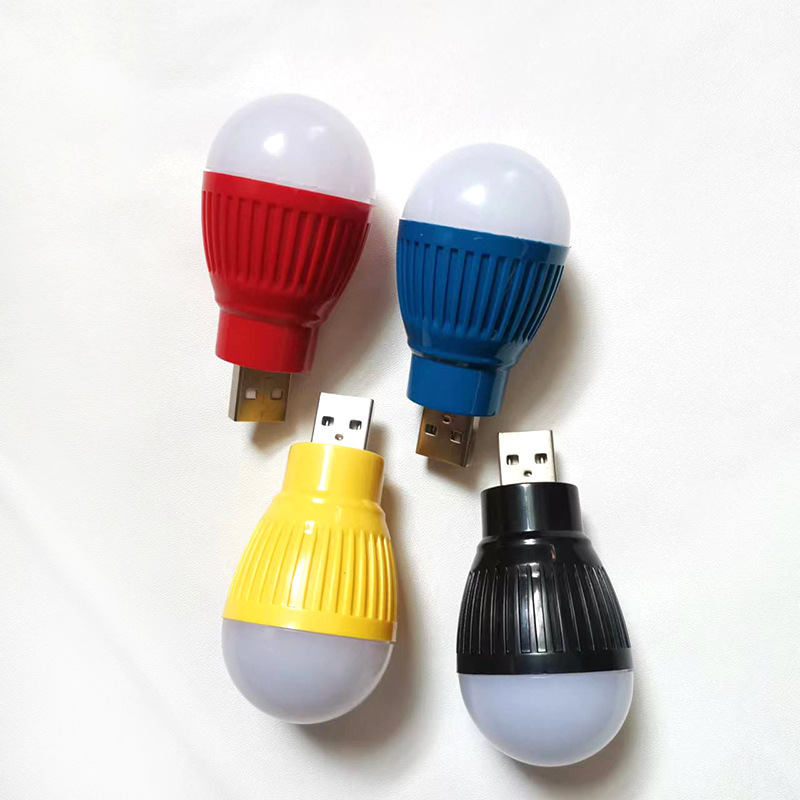 Led Colorful Small Light Bulb USB Portable White Light Travel Power Outage and Other Multi-Function Low-Power Emergency Light Lighting