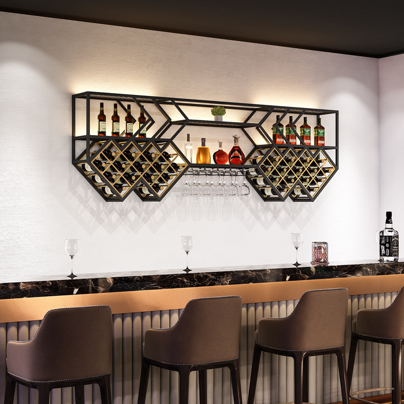 Современный винный шкаф, простая настенная полка для вина, настенная полка для хранения, креативный ресторанный винный шкаф