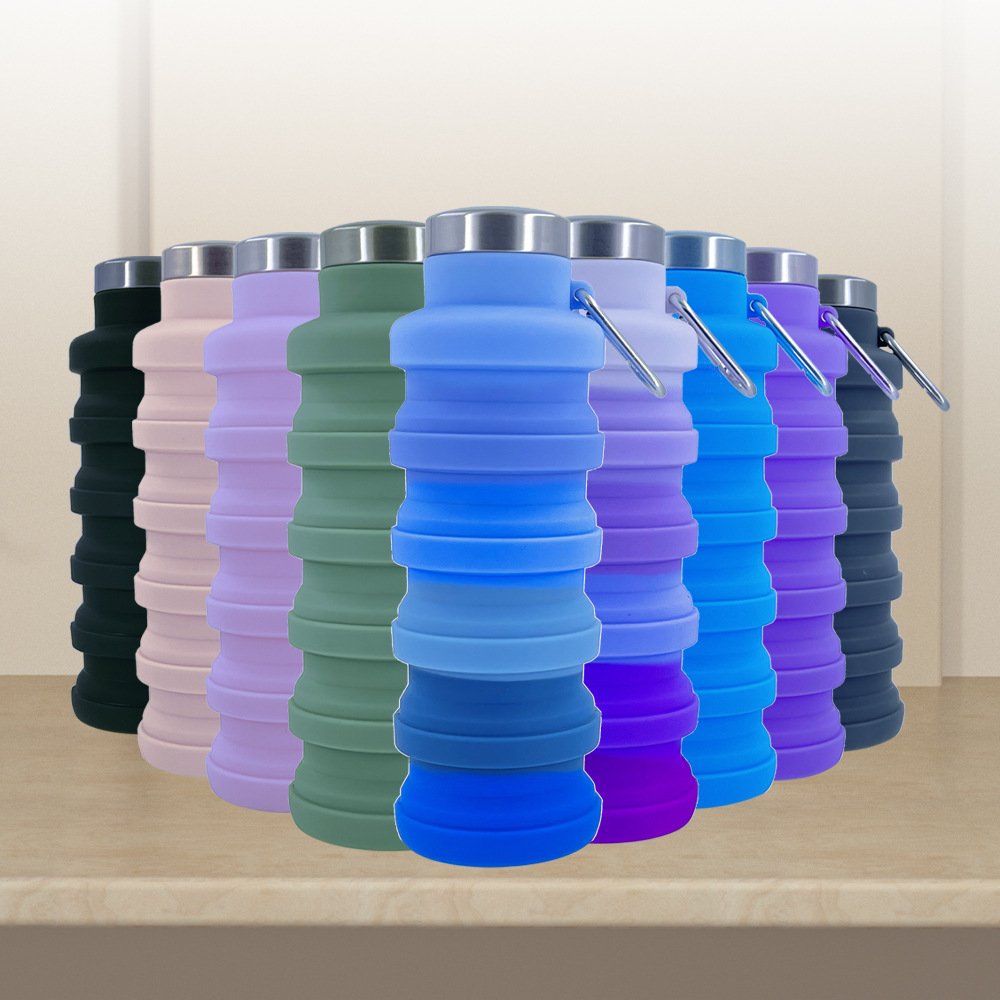 Кросс-браузерная горячая силиконовая складная бутылка для воды креативная портативная спортивная бутылка