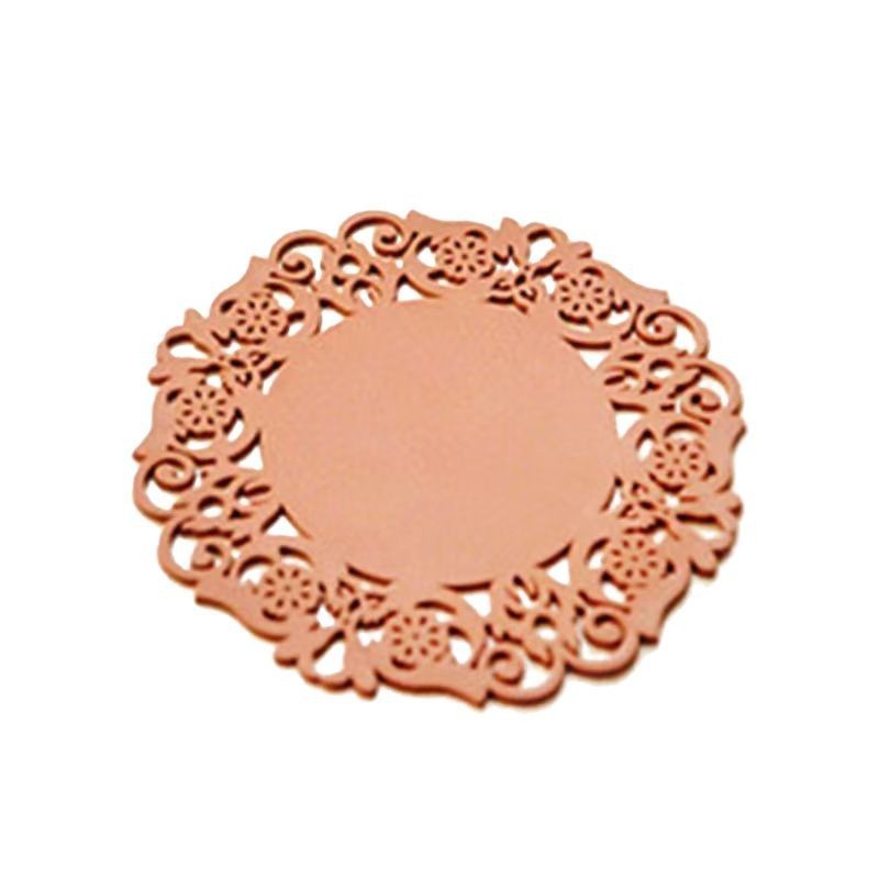 Creative Cut Out Pvc Tea Coaster Insulation Pad Water Cup Round Silicone Pad Candy Color Non-Slip Coffee Coaster