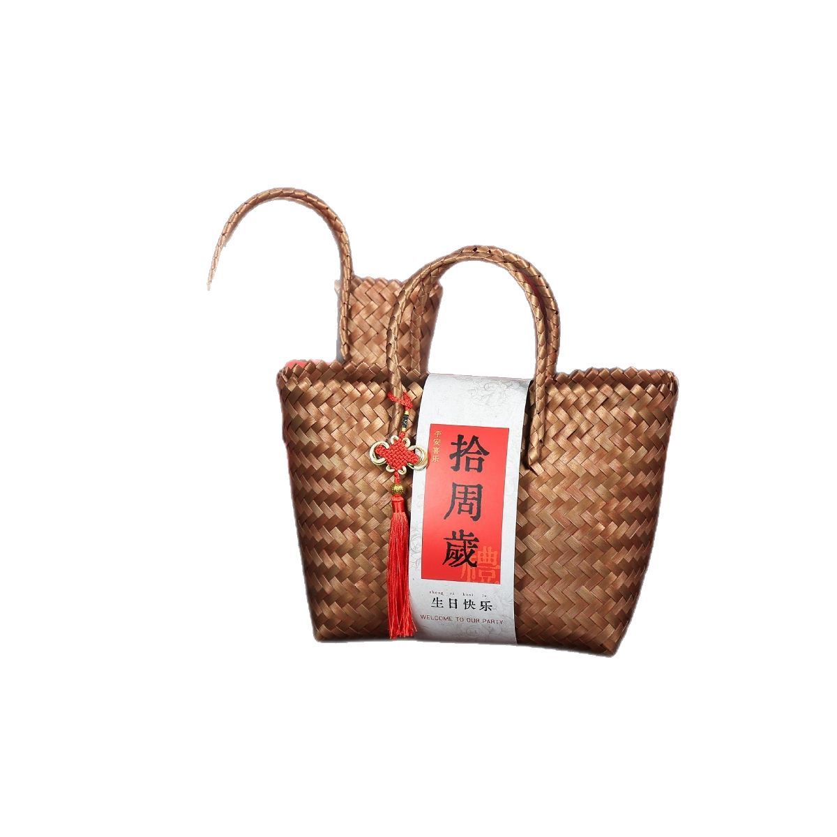 New Chinese Basket New Year Annual Meeting housewarming birthday gift housewarming gift hand-woven hand basket