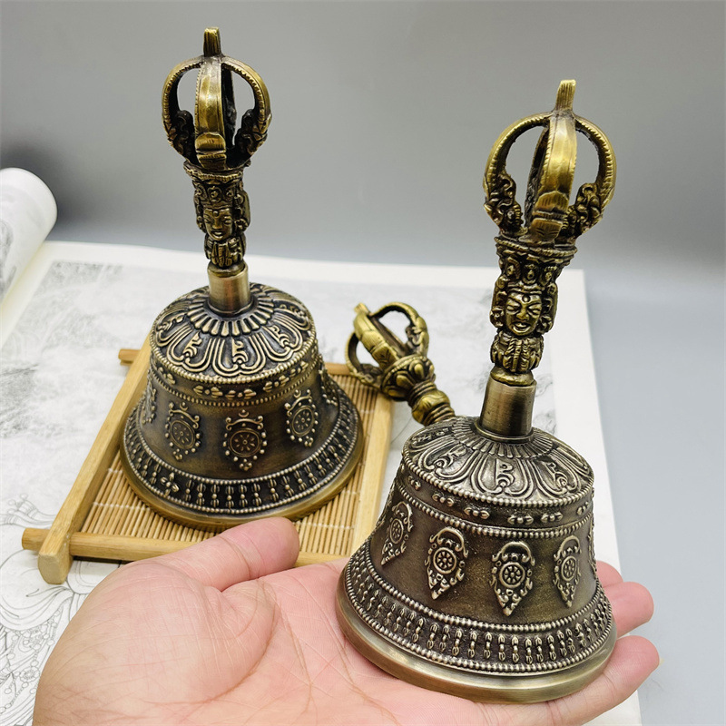 Nepal Five-strand Puba King Kong Bell Pestle Eight Treasures Carved Bell Rattling Instrument Wake-up Bell Ornaments Sound Crisp
