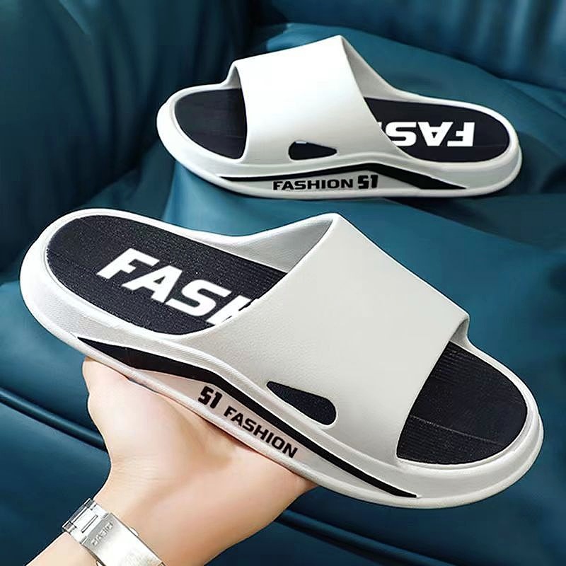2024 New Slippers Non-Slip High-Level Deodorant Slippers Men's Fashionable Outer Wear Thick Summer Super Soft Sandals