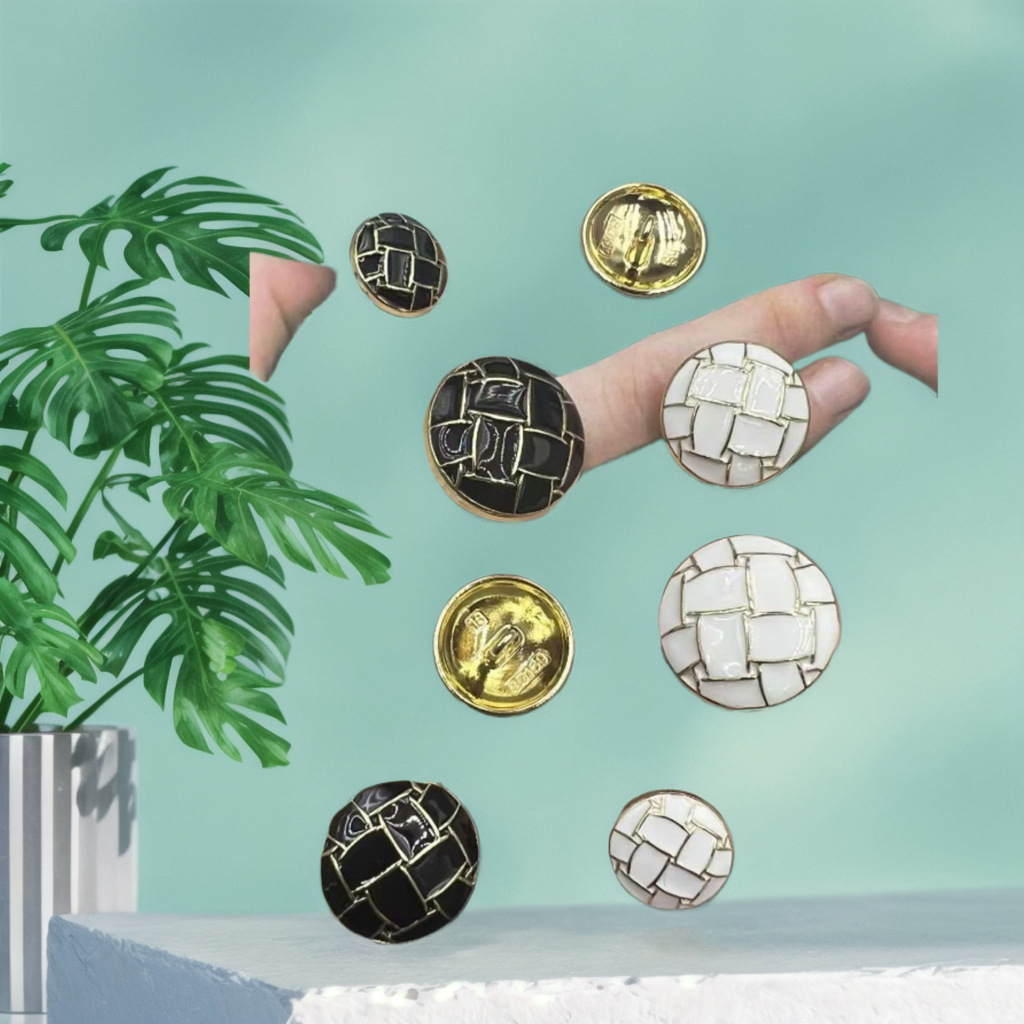 Plastic Buttons for Passing Security, Versatile Black and White Round Buttons for Trench Coats, Overcoats, Blazers, and Dress Pants