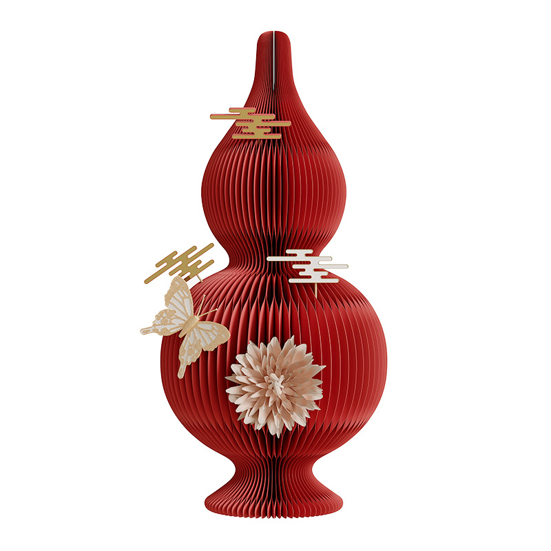 Eighteen Paper Living Room Decorative Ornaments Home Good High-level Sense Niche Chinese Entrance Door Entrance Creative Gourd Tree