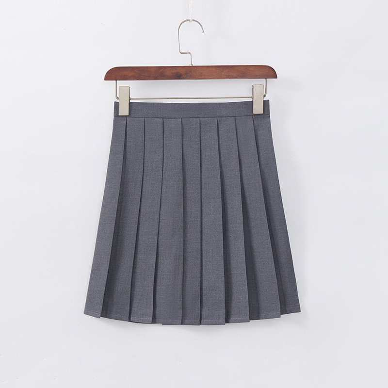 Manufacturer Supplies Jk Uniform Short Skirt Set, New Gray Three-Piece Mid-Length Sleeve Pleated Skirt, College Style Sweet Set, New
