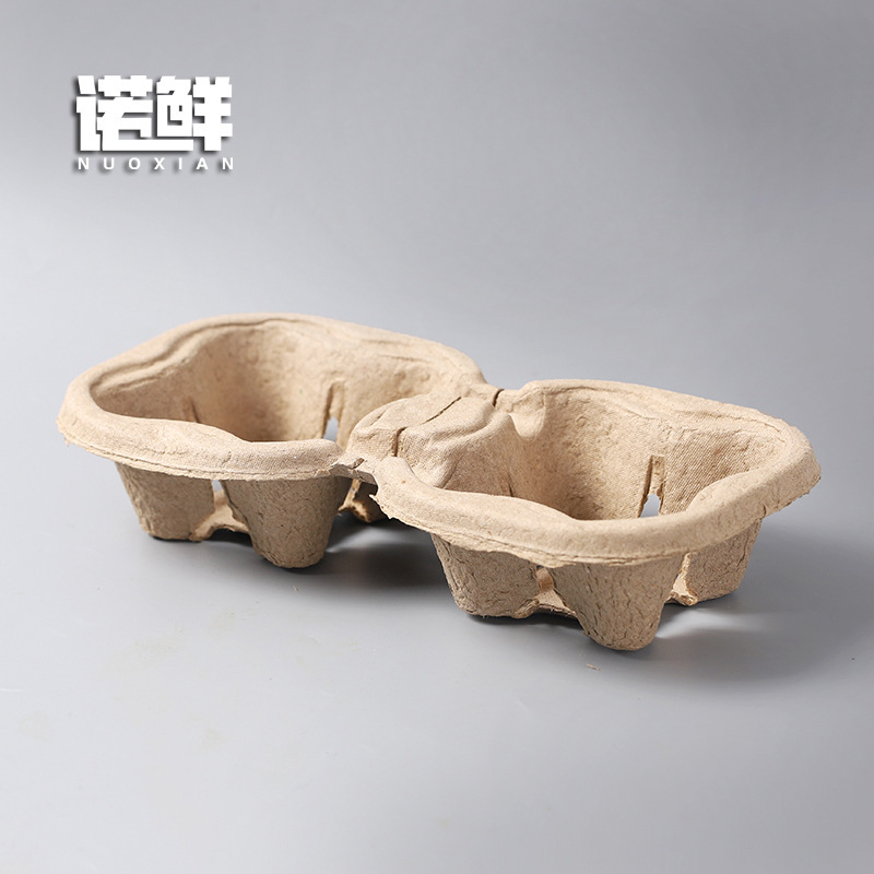 Can tear four cup holder disposable cup holder coffee milk tea shop take-out packaging thickened bottom holder environmentally friendly biodegradable cup holder