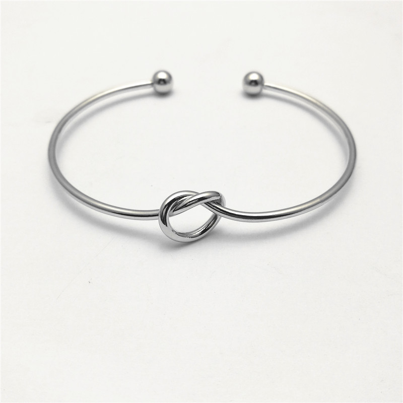 European and American Jewelry Geometric Simple Heart Cross Bracelet Open Opening Rose Gold Hand Jewelry Bridal Tribal Twist