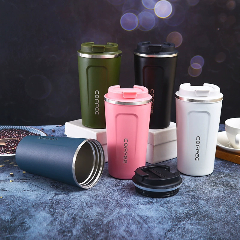 Cross-border simple new stainless steel coffee cup double-layer vacuum vacuum thermos cup car portable gift water cup