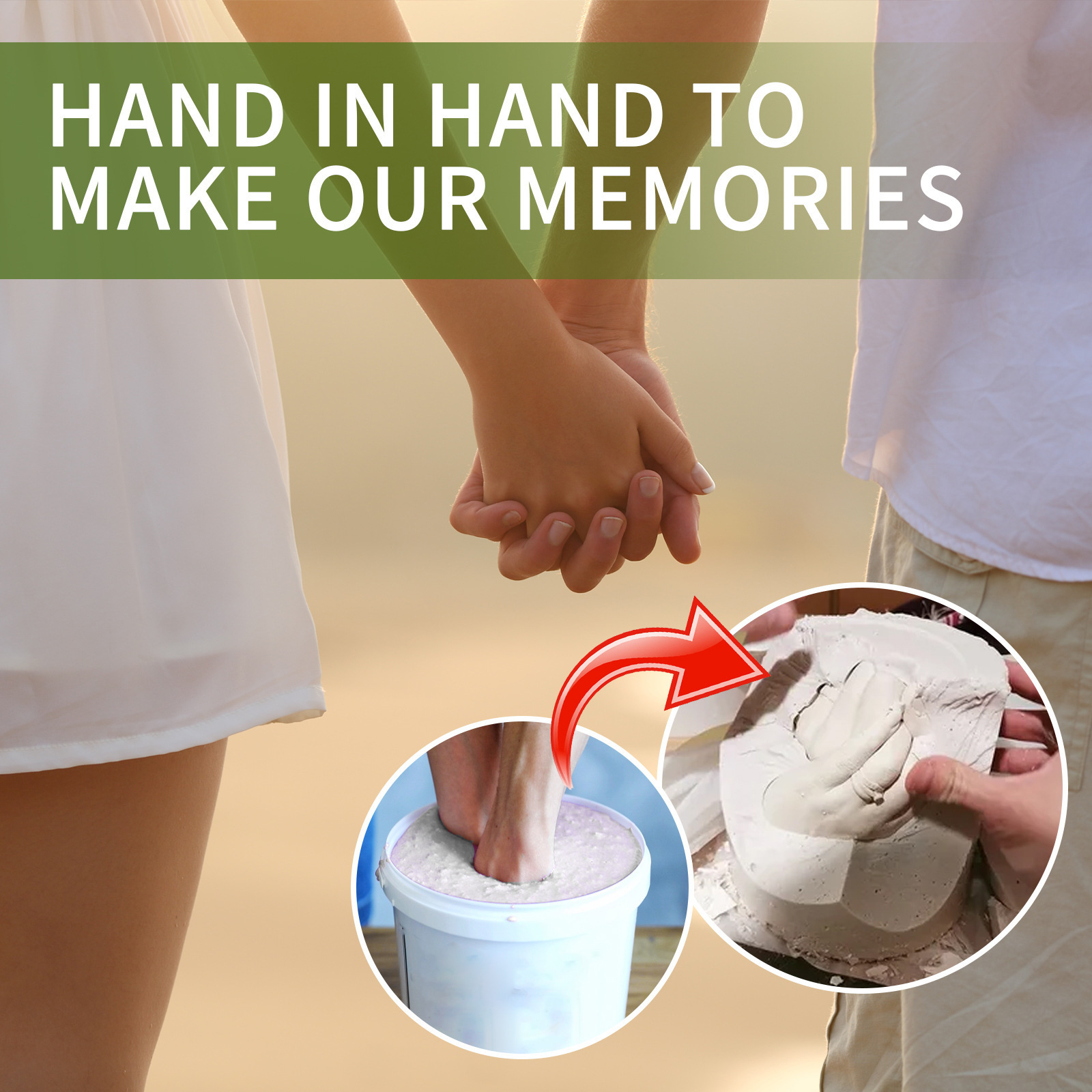 EELHOE Couple Hand Model Cloning Powder Infant Making Material Valentine's Day Gift Three-dimensional Hand and Foot Model