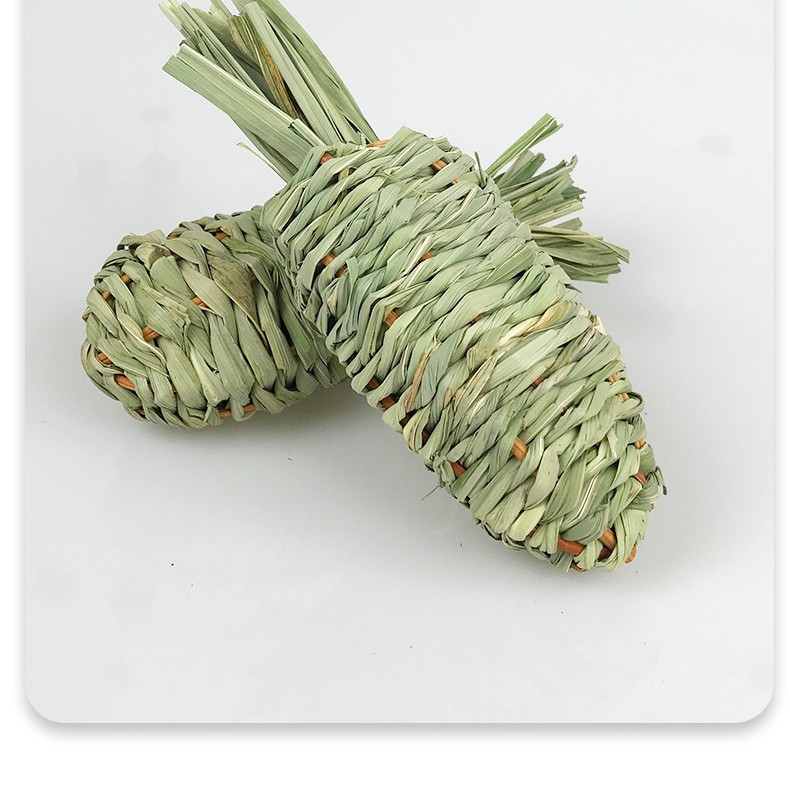 Rabbit Chew Toys, Hand-Knitted Aquatic Plants, Green Radish Boredom-Relief Toys, Pet Rabbit, Guinea Pig, Chinchilla Gnawing Toys