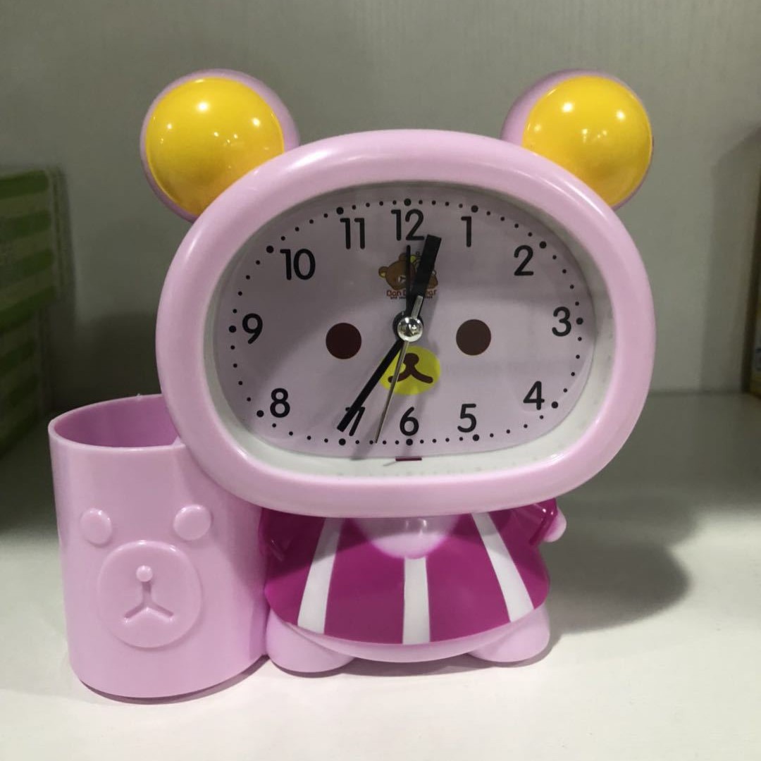 Creative Cute Cartoon Pen Holder Children's Clock Multi-function Student Bedroom Bedside Alarm Clock