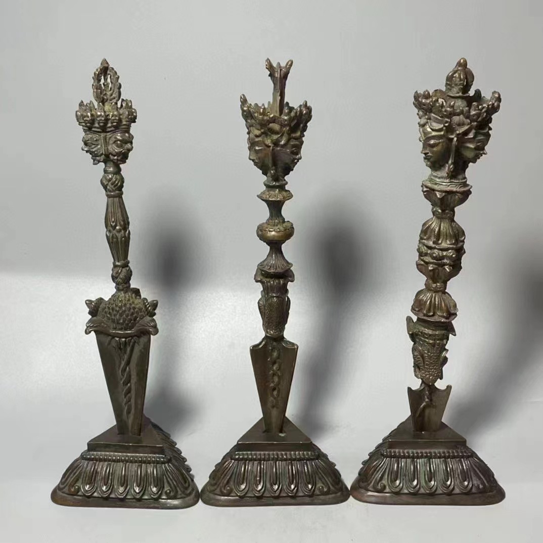 Xizang-style Three-sided Horse Head Pestle Desktop Decoration Nepal Puba Pestle Home Living Room Decoration