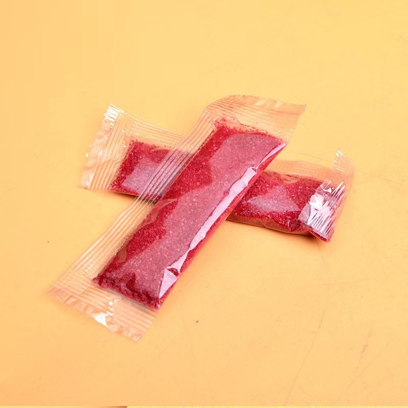 Yiwu Senshe Manufacturer Wholesale Imitation Cinnabar Red Sand Bagged Keychain Accessories Powder Granules Red Sand Fine Powder for Crafts