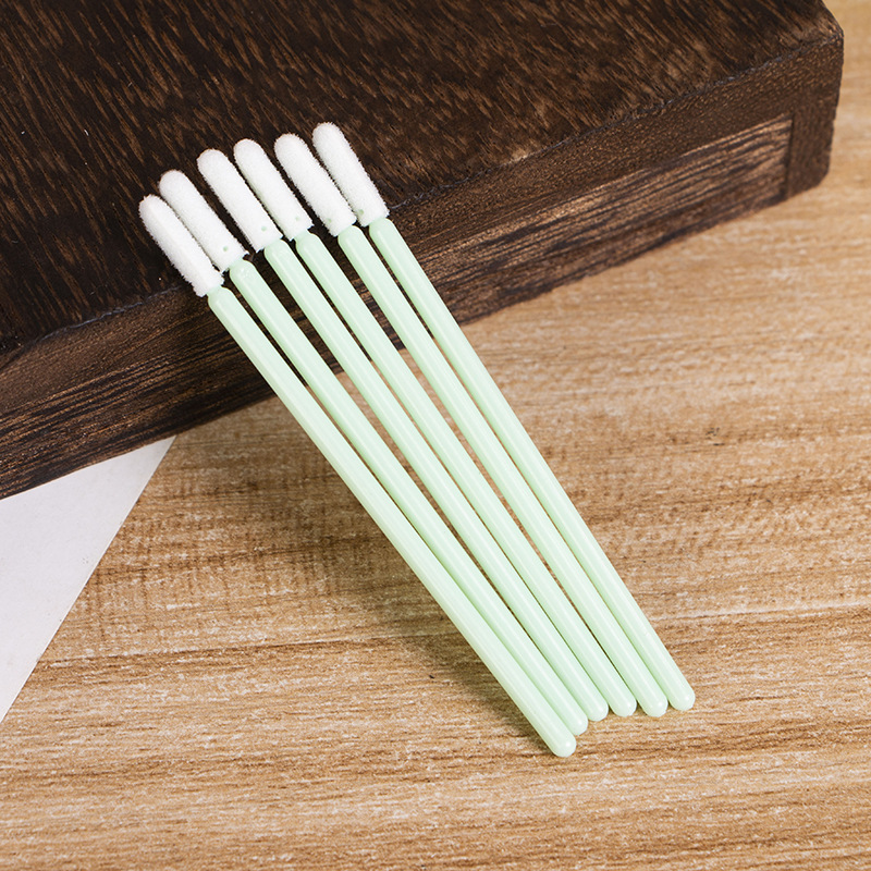 Small round head sponge cotton swab dust-free purification wiping stick cleaning anti-static consumables green rod industrial cotton swab wholesale