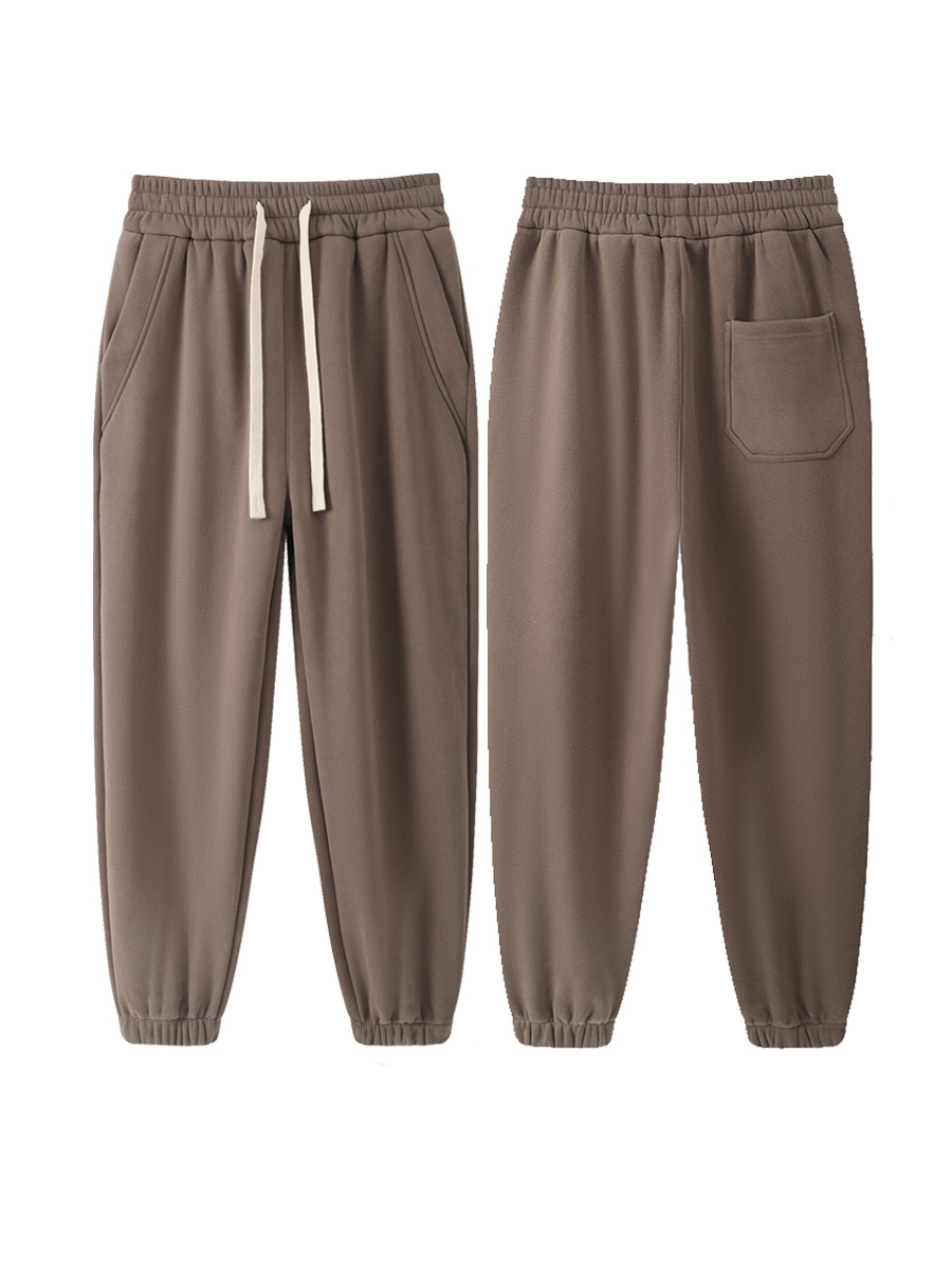 Autumn and Winter heavy fleece-lined thick loose ankle-tied sports pants men's and women's comfortable close-fitting casual fashionable all-match extra-large sweatpants