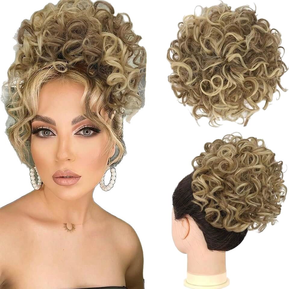 Cross-Border Foreign Trade Wig Bag Messy Drawstring Hair Bag European and American Wig Drawstring Elastic Drawstring Loose Wavy Large Curly Bun