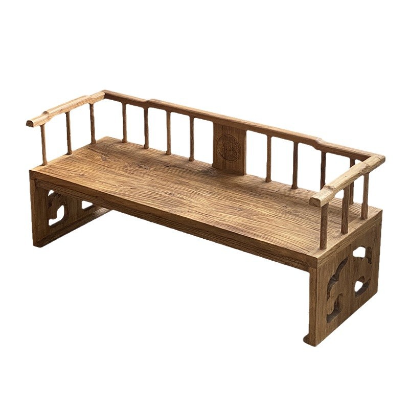 Luohan Bed Old Elm Long Cool Chair Leisure Recliner Sofa Bed Solid Wood Antique Homestay Furniture Living Room Sofa