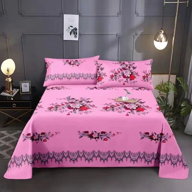 National big flower style thickened peony rich Kang single bed sheet single student dormitory tatami bed sheet large bed sheet