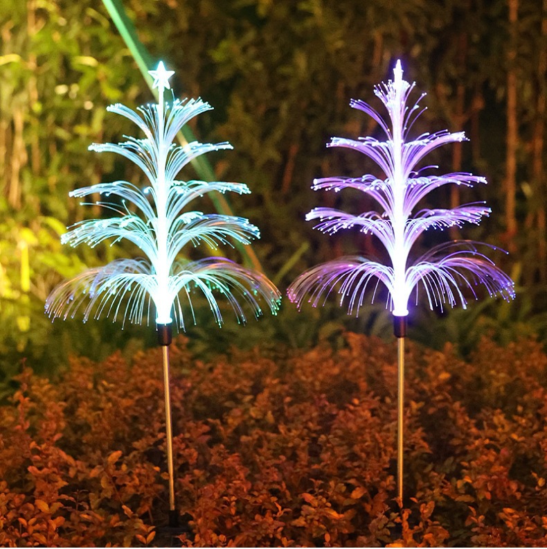 Cross-Border Solar Jellyfish Light Fiber Optic Outdoor Artificial Courtyard Garden Decorative Ground Lamp Led Lawn Landscape Light